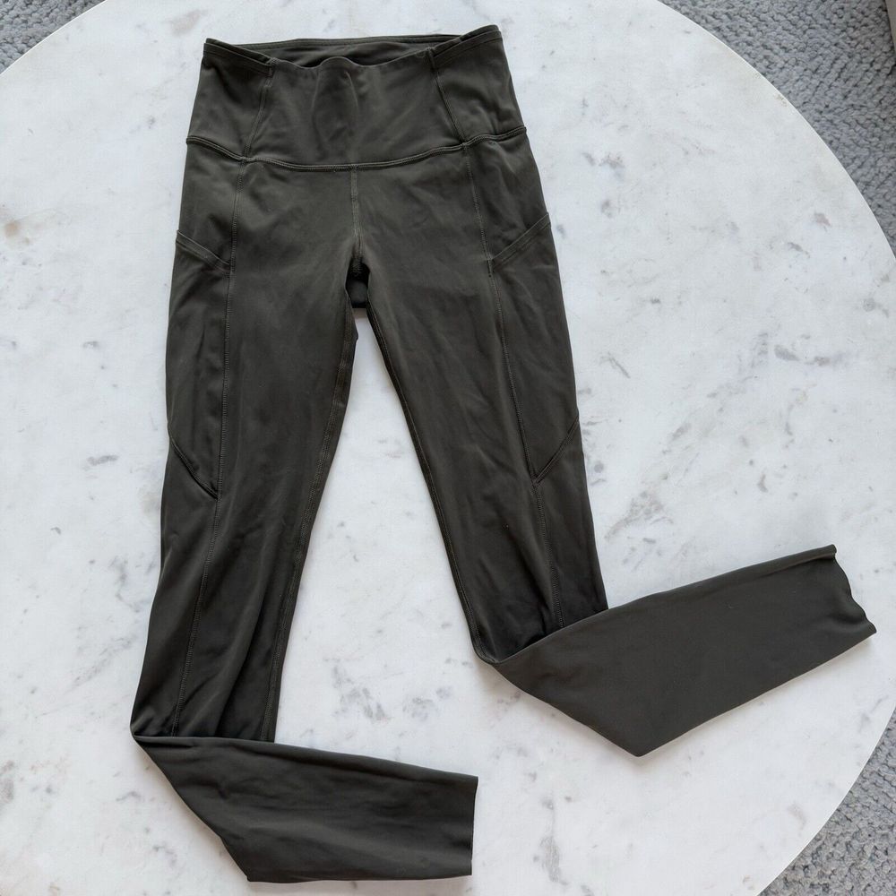 Lululemon Womens Fast Free Tight 28" Non-Reflective Dark Olive Size 4 $128 Nulux - Picture 3 of 9